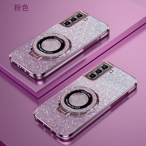 三星s21渐变闪粉手机壳高端时尚GalaxyS21+新款磁吸支架s21fe女超薄软壳SAMSUNGS21Ultra防摔电镀保护适用于