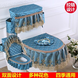 马桶盖保暖垫马桶垫三件套家用坐垫套垫通用拉链式防尘收纳厕所保