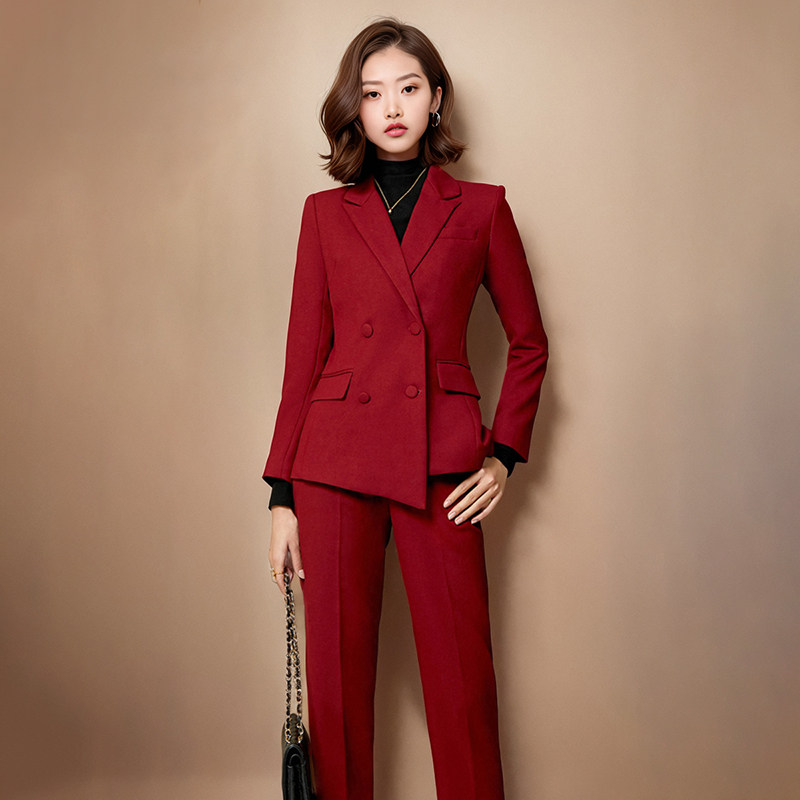 长袖西装职业女裤套装时尚通勤气质2023秋冬高级感酒店经理工作服