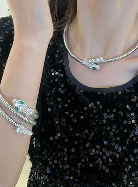 欧美风夸张蛇形项链女个性冷淡风