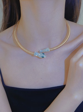 新款欧美蛇形项圈锁骨链灵蛇手镯