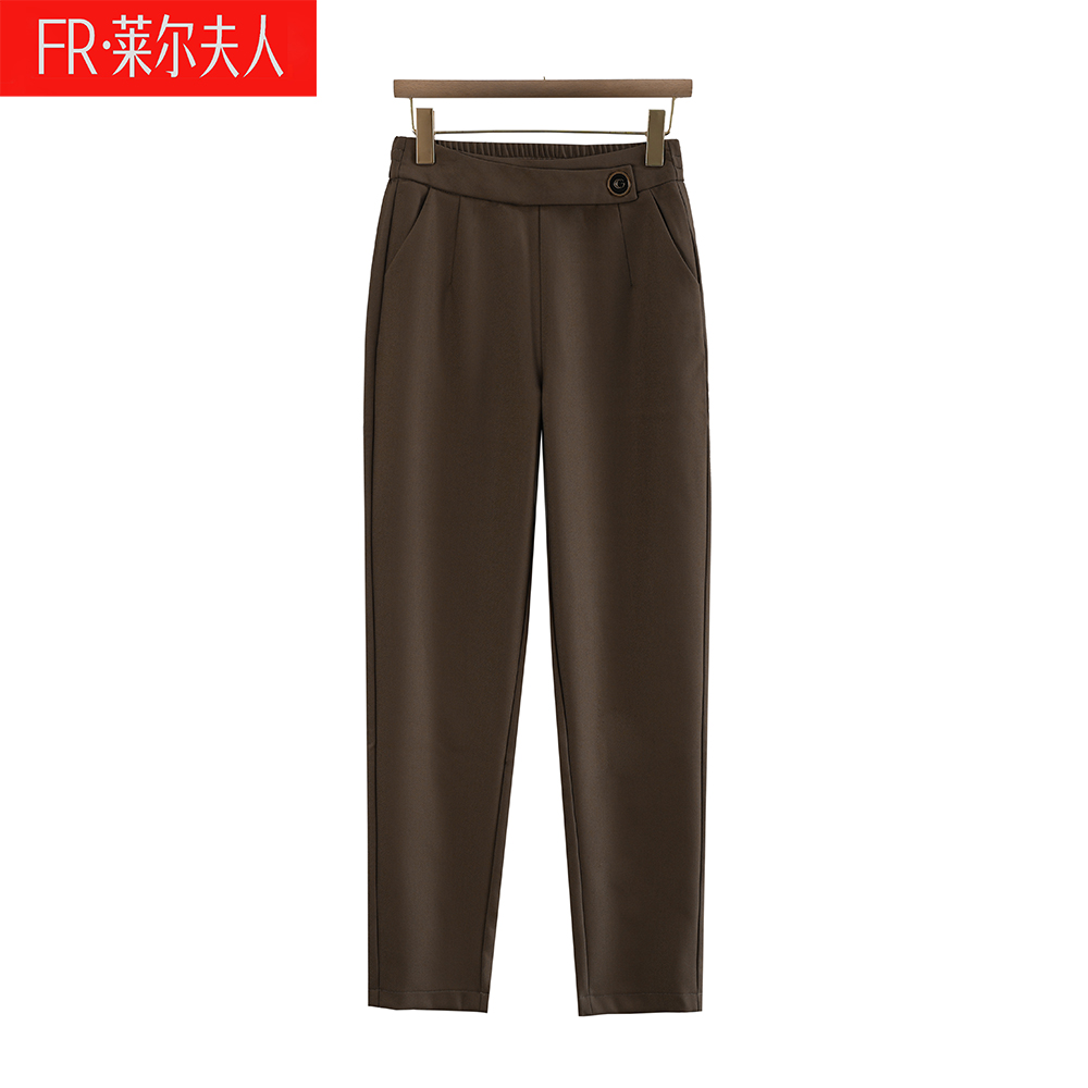 休闲裤高腰弹力九分休闲裤