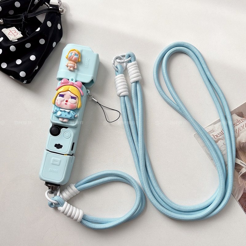 蓝色哭娃硅胶套适用大疆pocket3运动云台相机保护套镜头盖斜挎绳,3C数码配件,运动相机保护套/壳,淘宝优惠券,粉丝福利购,淘宝优惠卷