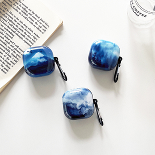 雪山森林适用三星buds2耳机套蓝牙无线galaxy耳机壳buds2pro保护套budslive软壳Samsung蓝色耳机套budspro