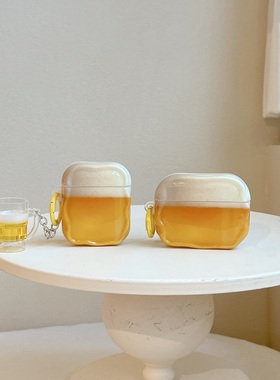 创意冰啤啤酒适用airpods4代降噪AirPods Pro一二代蓝牙无线airpods3耳机壳imd保护套pro1/2代充电仓盒三四代