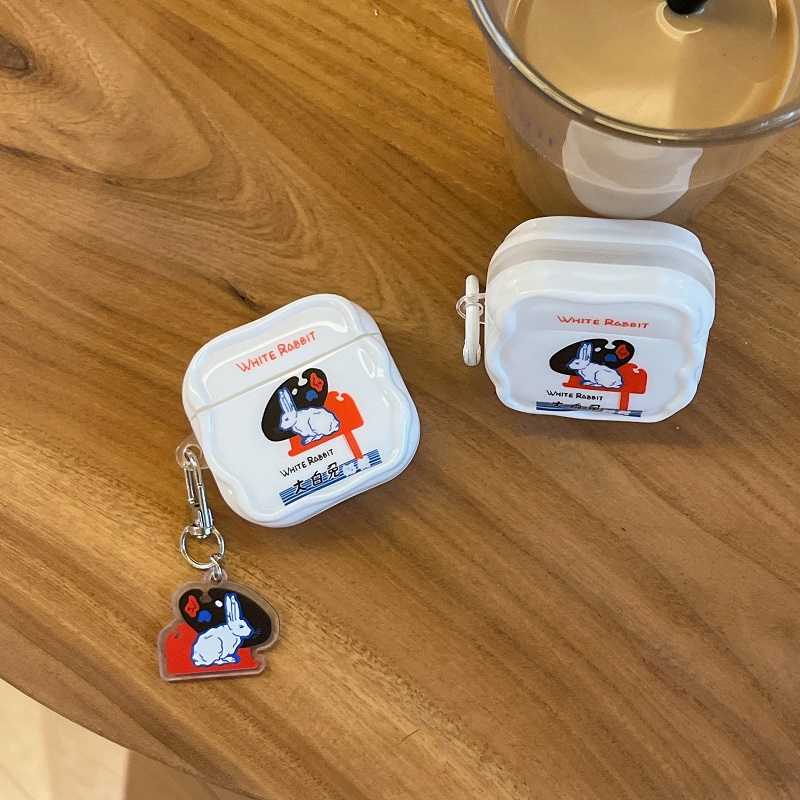 萌系大白兔适用苹果imd耳机套
