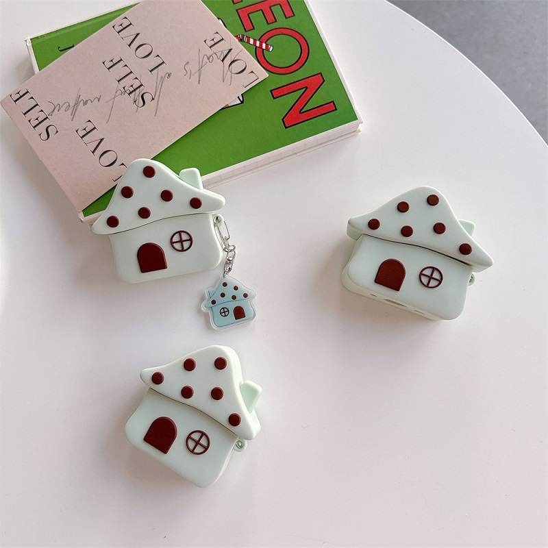 卡通小房子苹果耳机套新款可爱