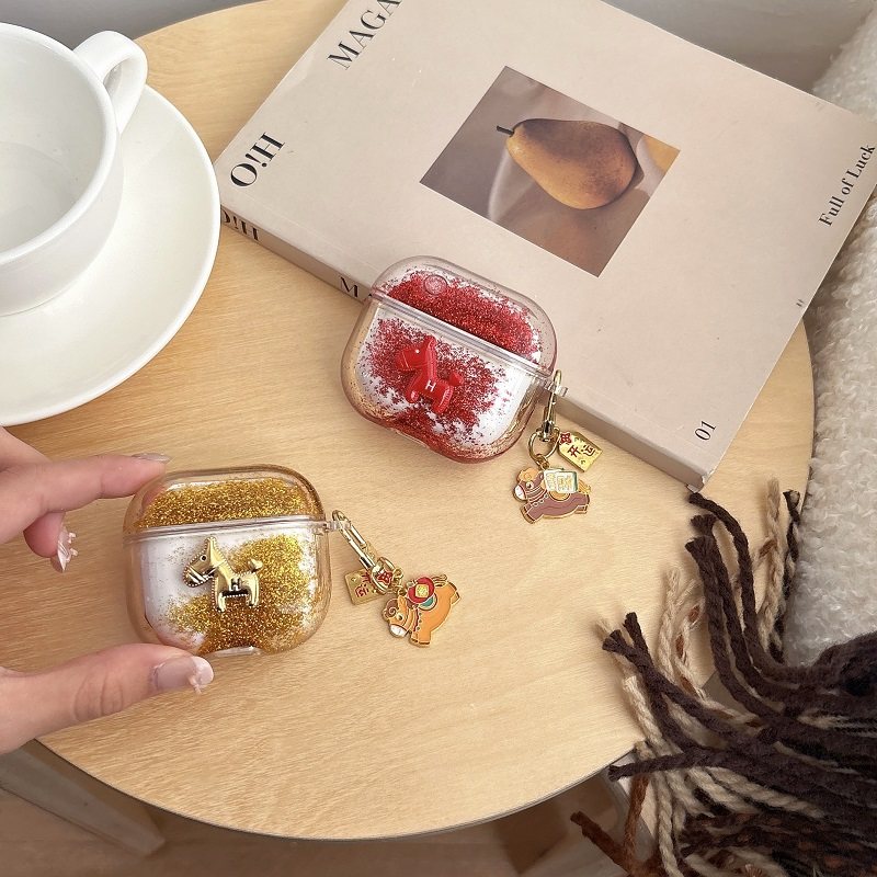新年款立体流沙小马适用airpodspro3耳机套苹果四代降噪蓝牙AirPods1/2代耳机壳Pro二三代保护套硬壳4代情侣,3C数码配件,耳机保护套,淘宝优惠券,粉丝福利购,淘宝优惠卷