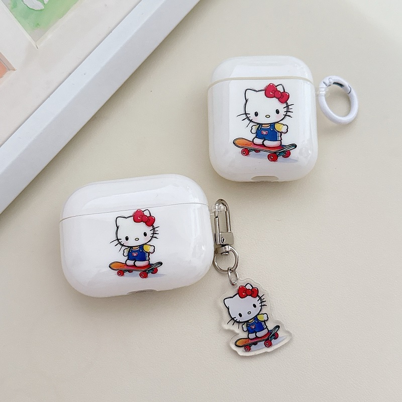 卡通滑板凯蒂猫苹果pro3代耳机套