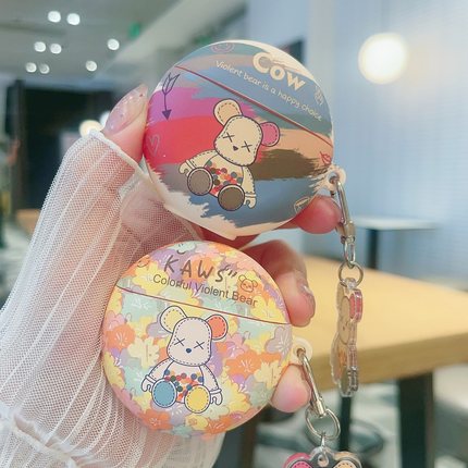 彩色暴力熊kaws适用华为Freebudspro5蓝牙freeclip耳机壳freebuds pro2+磨砂Pro3/Pro4保护套SE2/SE3小众4/4e