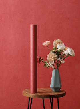 2025新款红色墙贴纸壁纸自粘卧室客厅背景墙家用出租房遮丑高级感