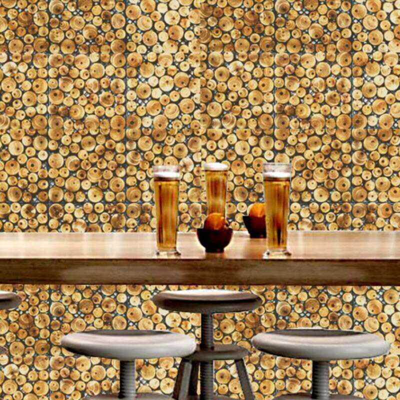 绿之韵 圆木片背景墙diy墙面木头创意装饰木块背景墙木头圆形片