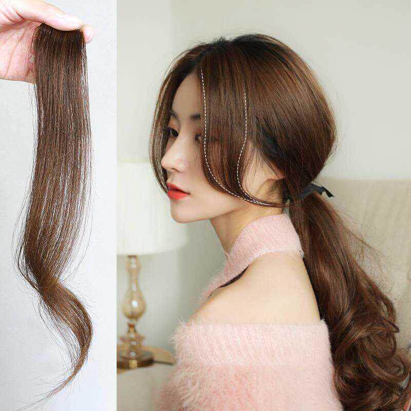 两侧修脸网红中分假刘海八式假发片修饰脸型遮盖白头发的假发片