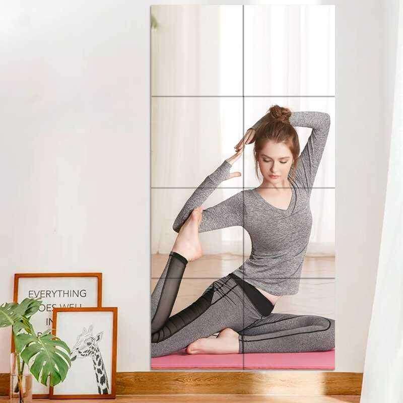 家用舞蹈室镜子贴墙自粘高清大全身拼接亚克力软镜子贴片镜面贴纸