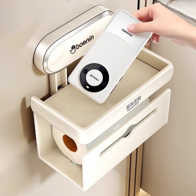 吸盘卫生间厕纸盒壁挂式厕所双层
