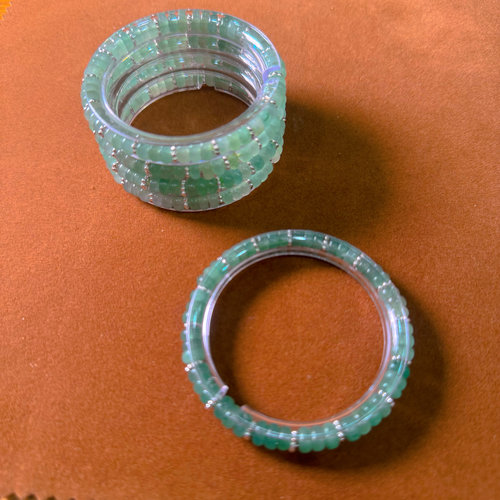 天然东陵玉满绿冰种手链网红手链冰种手链满绿手链仙女款