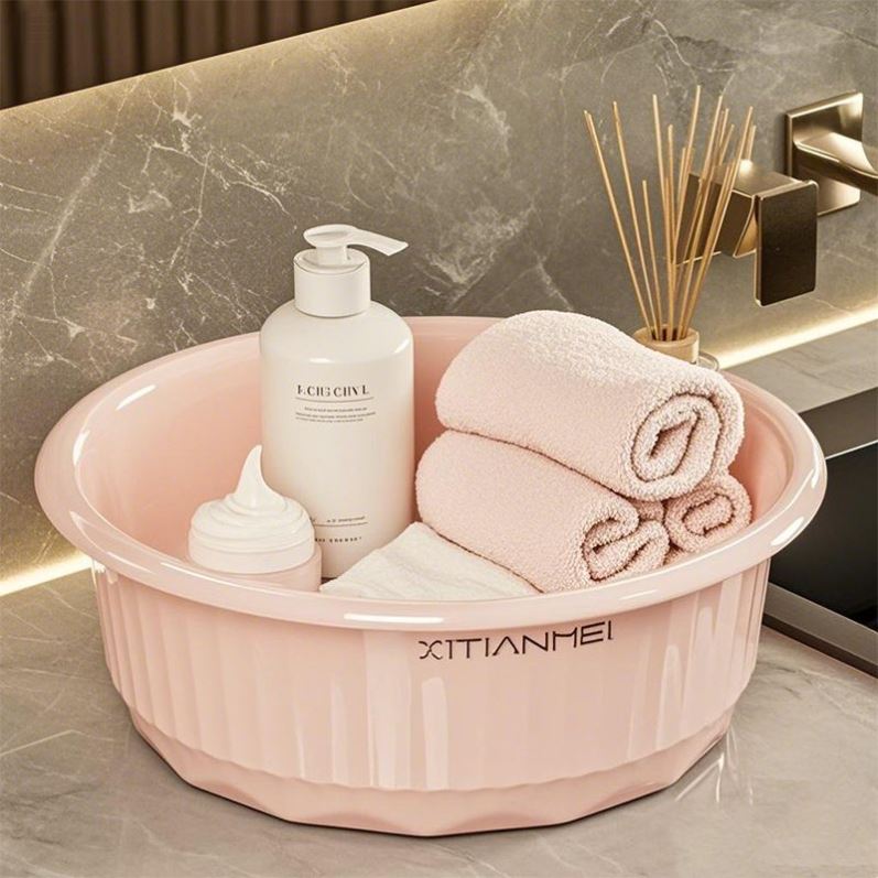 奶油风洗脸盆家用大号塑料盆子学生宿舍洗衣泡脚盆特大号洗衣脸盆