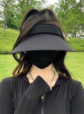 空顶防晒帽女2026新款春夏季防紫外线大帽檐女四件套四件套四件套