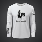 长袖 t恤宽松大码 春秋复古男装 丹尼公鸡美式 百搭运动体恤打底衫 潮T