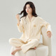 翻领简约高级可外穿家居服甜美套装 睡衣春季 开衫 女士纯棉长袖 新款
