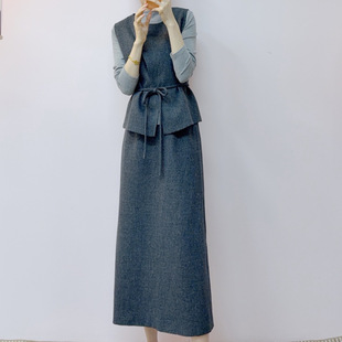 打底衫 气质通勤百搭马甲 半身裙三件套套裙006 新款 2026年春秋季