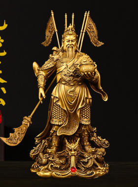 纯铜关公摆件二爷神像