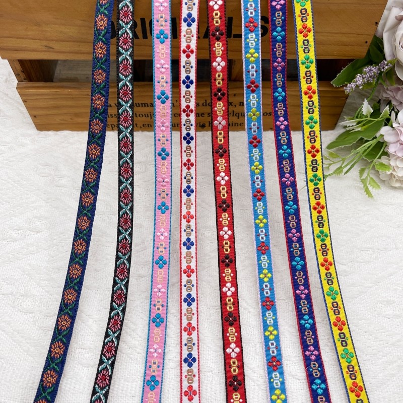 1cm民族风刺绣织带手工DIY发夹头饰包腰服装花边辅料多色花纹丝带,居家布艺,丝带/绸带/布带,淘宝优惠券,粉丝福利购,淘宝优惠卷