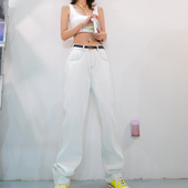 百搭美腻牛仔2023修身 petty Elsa高个子175春新加长女裤 宽松直筒