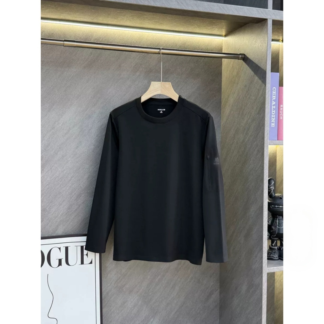 新款男士圆领商务长袖T恤