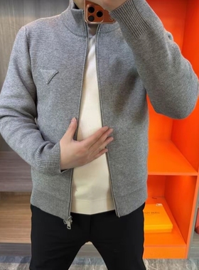 2025男士新款立领拉链纯色外套时尚简约高端精品男装外套89008-3