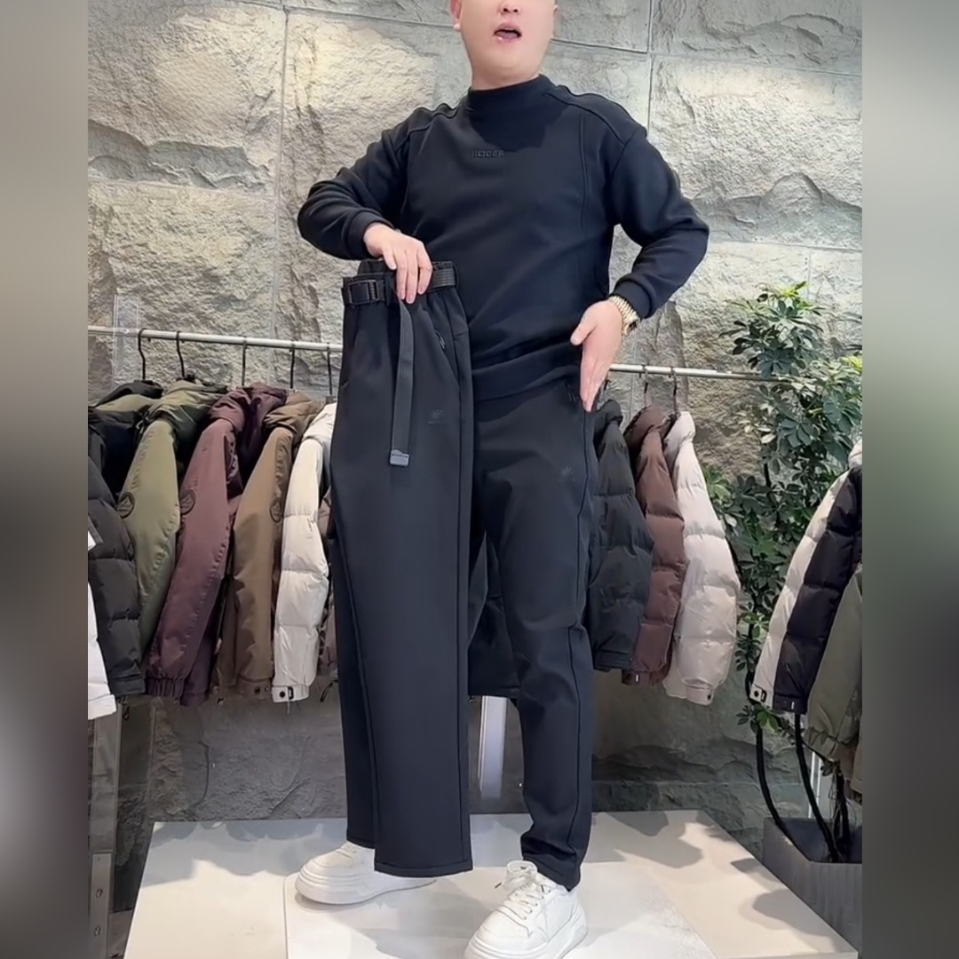 冬季新款男士加绒休闲裤