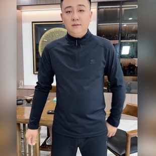 2026春季 男士 半拉链无痕长袖 T恤高端户外立领百搭气质卫衣 新款