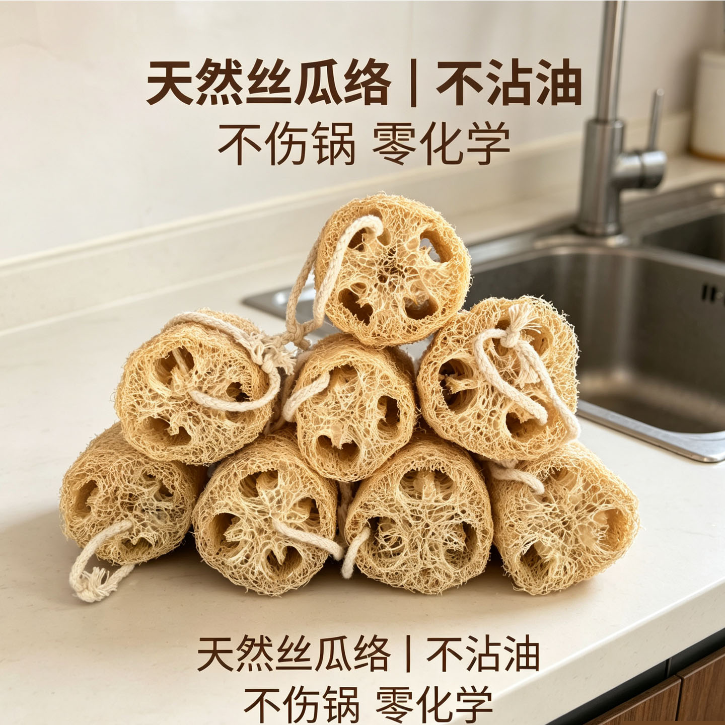 天然丝瓜络百洁布洗碗神器干丝瓜不沾油去污不伤锅洗碗抹布丝瓜瓤