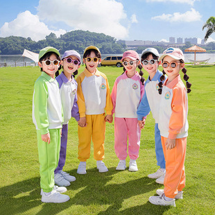 小学生班服春秋款多巴胺六一儿童校服套装运动会幼儿园园服国庆节