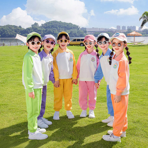 小学生班服春秋款多巴胺六一儿童校服套装运动会幼儿园园服国庆节