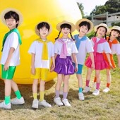 小学生表演服幼儿园毕业衣服 款 儿童装 六一多巴胺男孩女孩穿搭夏季