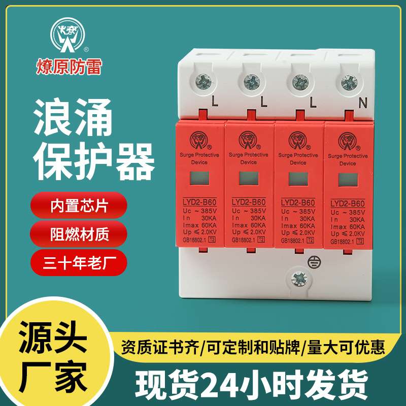 防雷浪涌保护器 LYD2-B60家用电源避雷器开关 电涌保护器