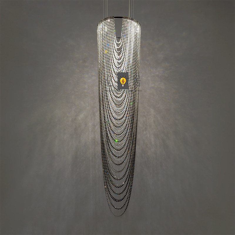 意大利进口埃及水晶吊灯复式楼旋转楼梯现代简约别墅卧室床头灯具