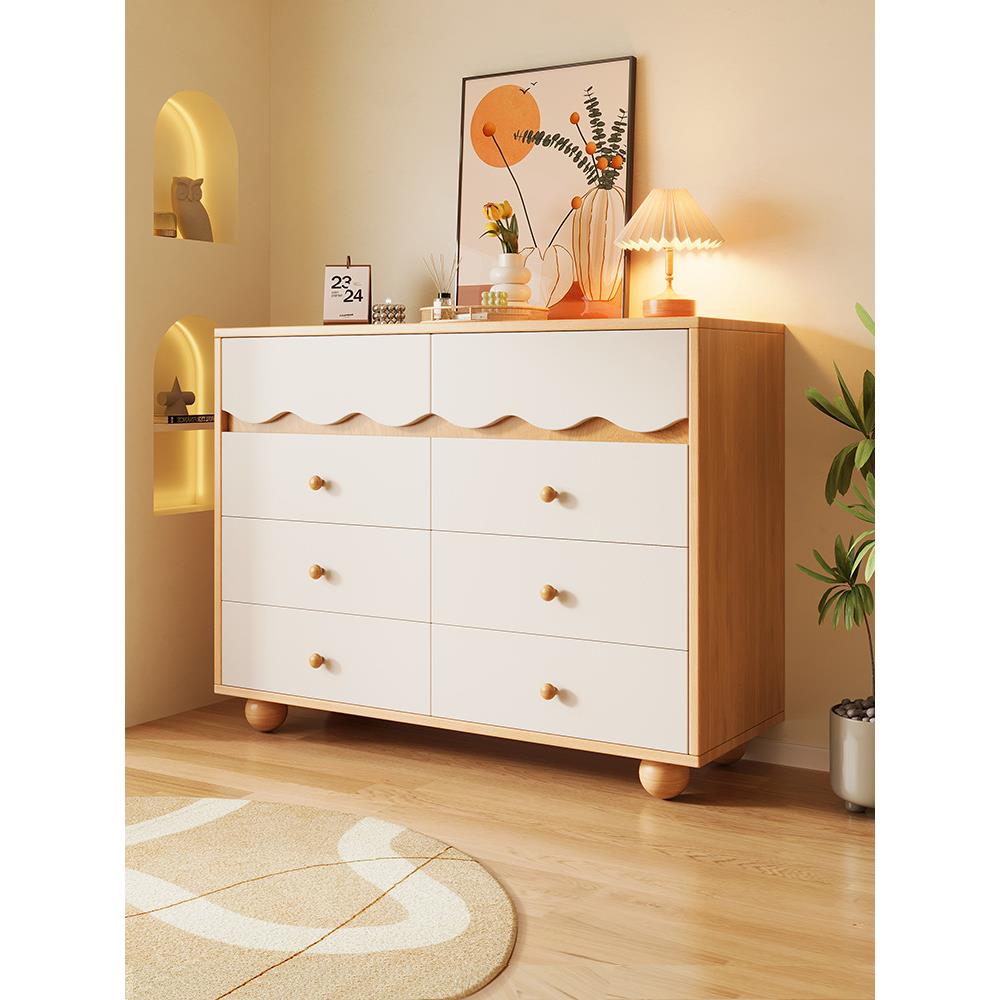 斗柜卧室实木床尾置物柜靠墙储物柜抽屉柜客厅简约现代五斗橱边柜