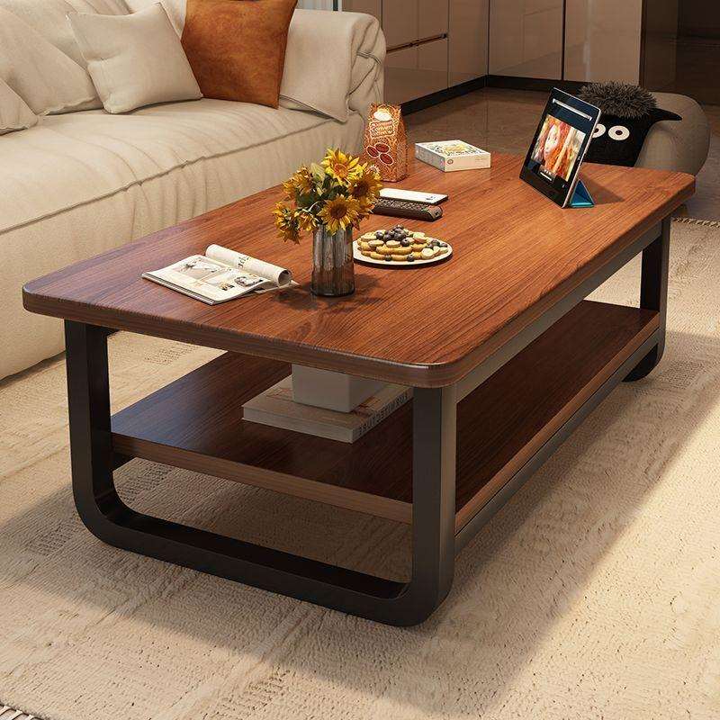 中古风实木芯茶几小户型客厅家用桌子极简约现代办公室简易泡茶桌