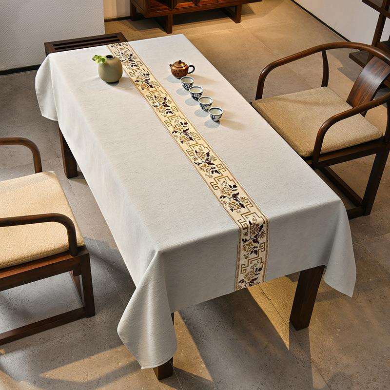 中式桌布雪尼尔茶几餐桌布防水古风桌布长方形会议桌面布DZ