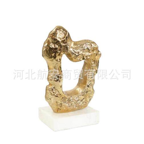 现代简约创意抽象几何摆件样板房售楼处桌面电视柜软装饰品