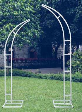 婚庆牛角们花艺拱门户外坪婚礼羊角们鲜花拱门花架道具月亮门架