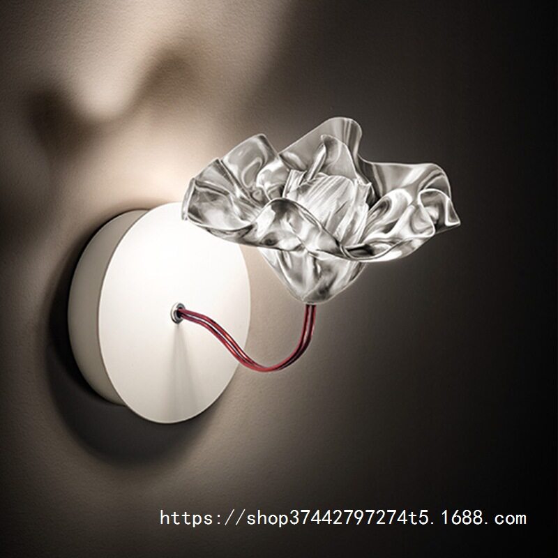 意式卧室装饰花朵艺术壁灯复古文艺小户型创意设计师客厅氛围壁灯