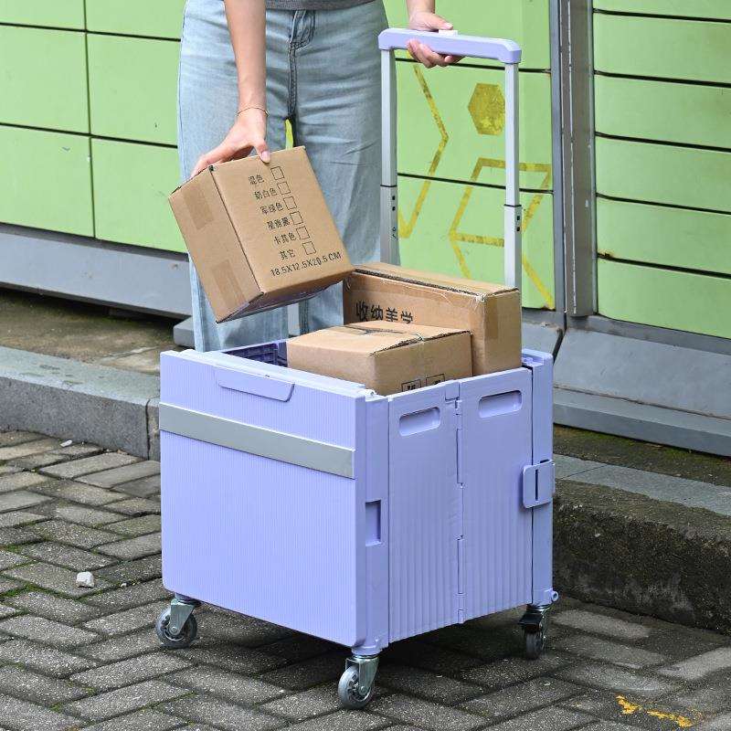 便携折叠手推车老人买菜小拉车家用大容量购物车取快递拉货拉杆车