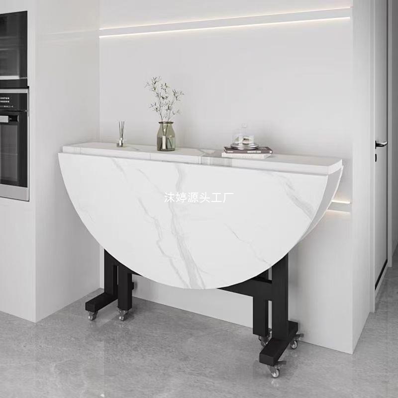 折叠圆桌家用小户型可折叠式餐桌简易10人饭桌可移动带转盘大圆桌