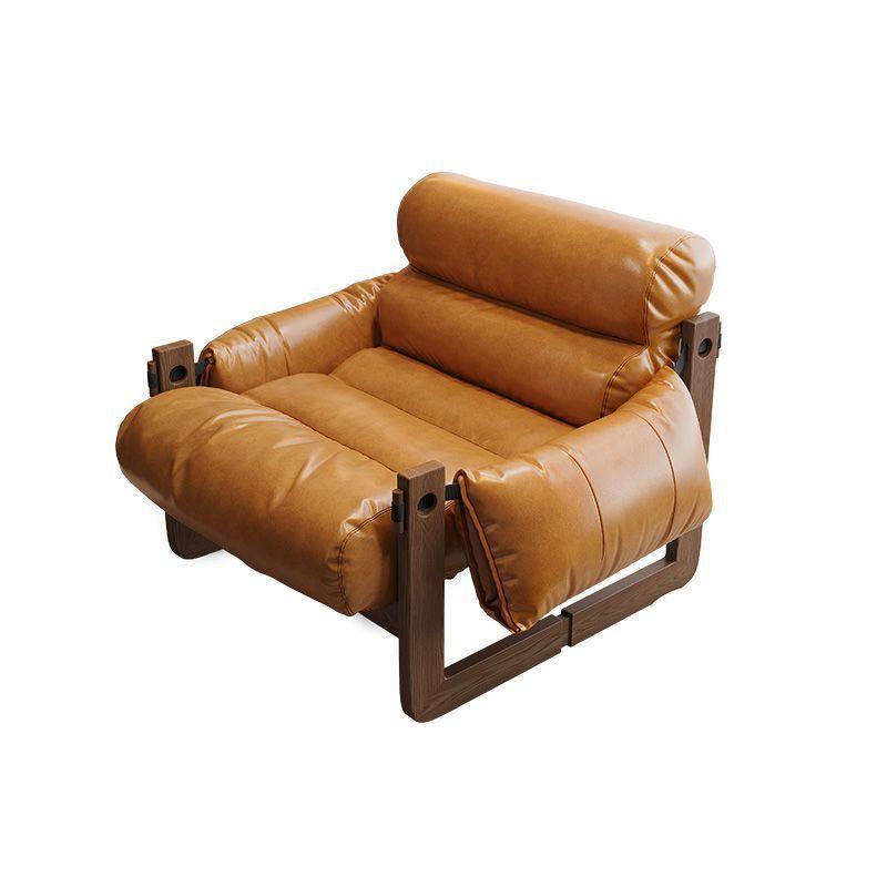 单人沙发椅泽西岛椅客厅中古风皮沙发椅子休闲懒人椅实木复古躺椅