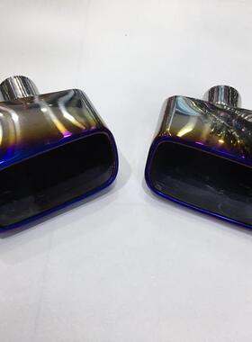 适用宝马5系F10F18方口钛黑色尾喉咀嘴宝马排气管改装烤蓝排气管