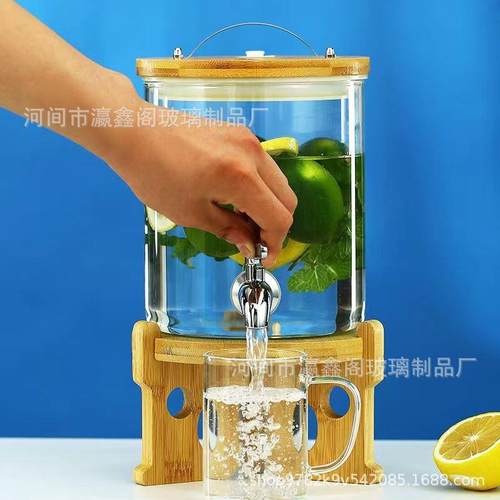 冷水壶带龙头耐热大容量家用果汁可乐玻璃凉水冷泡壶冰箱饮料桶