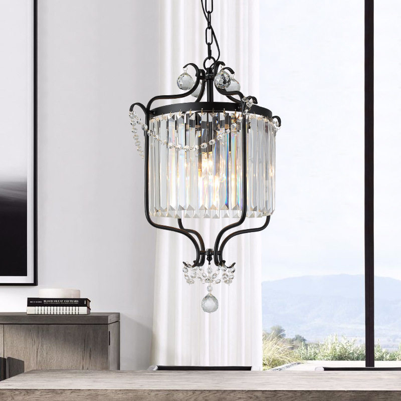 复古灯饰美式水晶吊灯复式楼客厅灯餐厅铁艺卧室简约复古蜡烛灯具